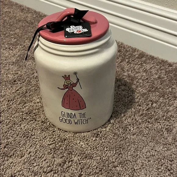 Rae Dunn Glinda the Good Witch Jar - Pink and White - Picture 1 of 1